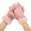 Pink USB Heating Gloves Hand Warmer Touch Screen Design Adjustable Temperature for Women Skiing