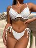Lace Biquini 2024 White Swimwear Lady's Wired Push Up Swimsuit Summer Style Bikini Women Bikinis Swimming Suit Trajes De Bano