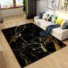 Nordic Black Gold Marble Stone Area Rug Large,Carpet Rug for Living Room Bedroom Sofa Doormat Decoration,kids Non-slip Floor Mat