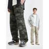 Американский уличный стиль Ретро Свободные брюки прямого кроя для мужчин 2025 Осень Модный бренд Чистый хлопок Камуфляжные многокарманные повседневные брюки