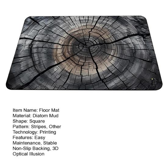 Yousheng Floor Mat Non-Slip Stable Design 3D Illusion Rug Fade-Resistant Anti-Shedding Highly Absorbent Surface Door Mat Entryway Living Room Bedroom