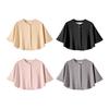 Women Shawl Solid Color Button Closure Autumn Winter Windproof Shawl Hemming Protection Loose Fit Soft Shawl Wrap