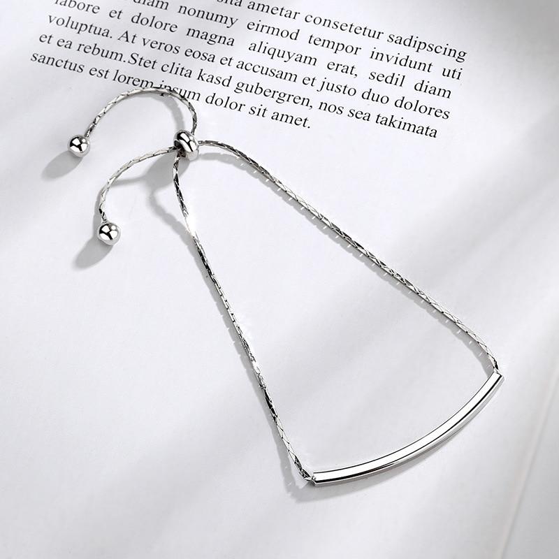 925 Sterling Silver Simple Charm Bracelet &Bangle for Women Girls Party Jewelry Sl323