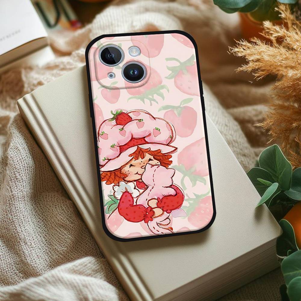 Чехол для телефона «Клубничный S-Шорткейк» для IPhone 1716 15 14 13 Pro Max 11 12 Mini X Xs XR Черный силиконовый чехол