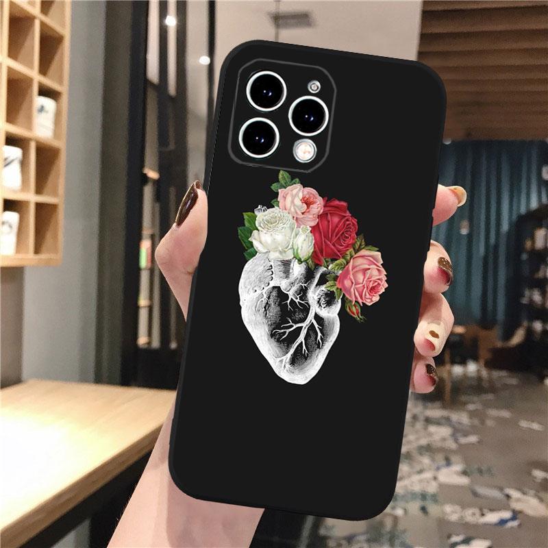 Чехол для телефона Heart Flower Art для iPhone 15 14 Pro Max 13 12 11 Pro Max XSMax XR 12 13 mini 14 Plus