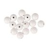 FSC 100% Drilled Wooden Balls, Matt, Ø15mm, White, 15 Pcs