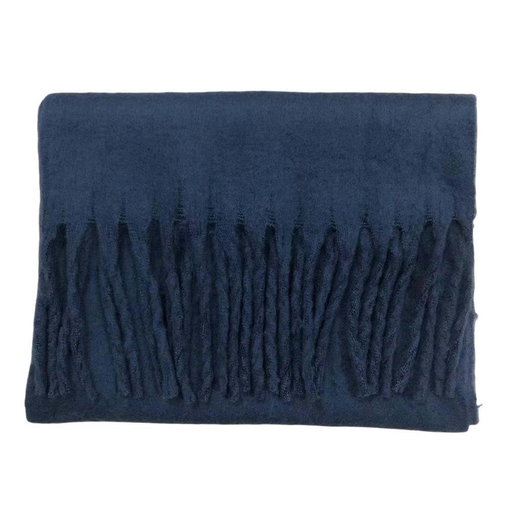 Solid Color Mohair Loop Yarn Scarf Women's Autumn and Winter New High-end Versatile Warm Scarf Shawl Dual-purpose