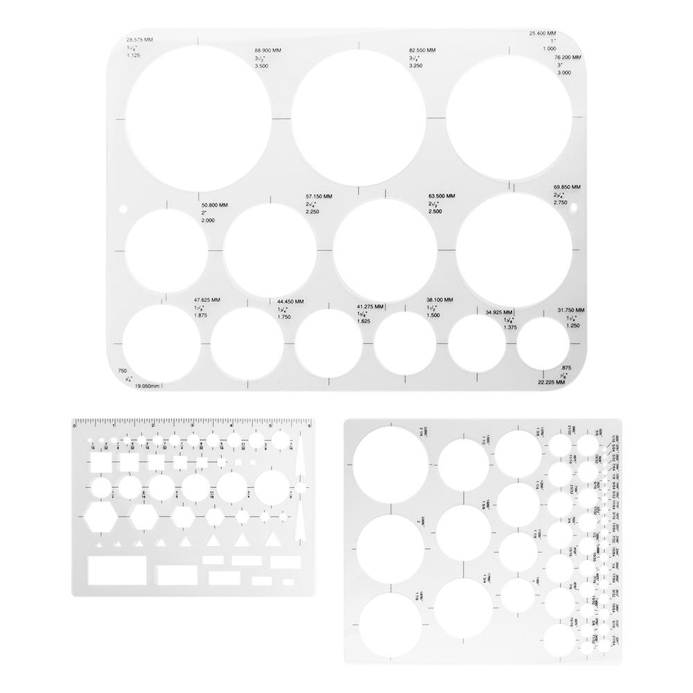 3Pcs DIY Circle Stencils for Drawing Transparent Circle Drawing Tool  Student