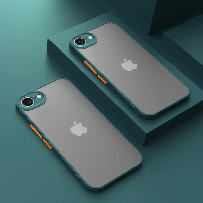 Чехол Color Blocking 16E для For Iphone 16e SE4 Жесткий ПК Бронированный Матовый Ударопрочный Защита Камеры Funda Бампер Чехлы Покрытие