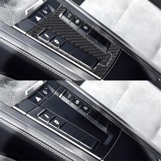 2Pcs Carbon Fiber Below Gear Shift Cover Trim For Porsche 718 Boxster Cayman