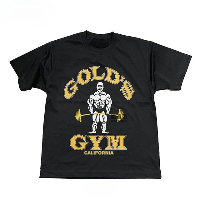Мужская футболка с коротким рукавом Golds Gym, оверсайз, в американском ретро стиле, для бодибилдинга, с круглым вырезом