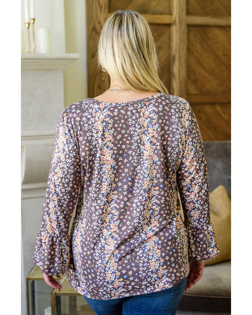 Azura Exchange Блуза Babydoll с цветочным принтом и круглым вырезом больших размеров