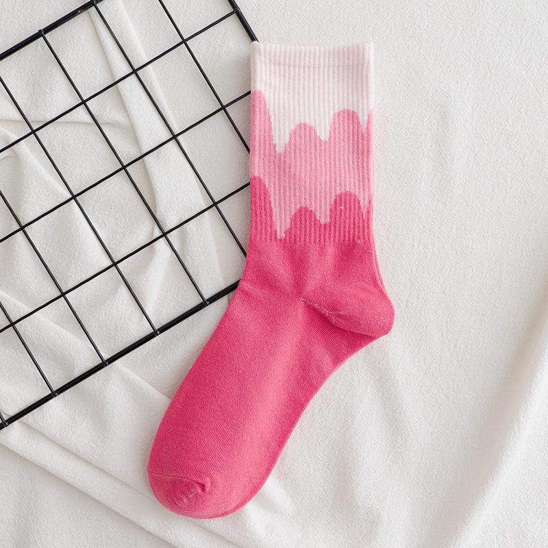 Милые женские носки с рисунком мороженого в корейском стиле, весна/осень, японская мода, чулки средней длины