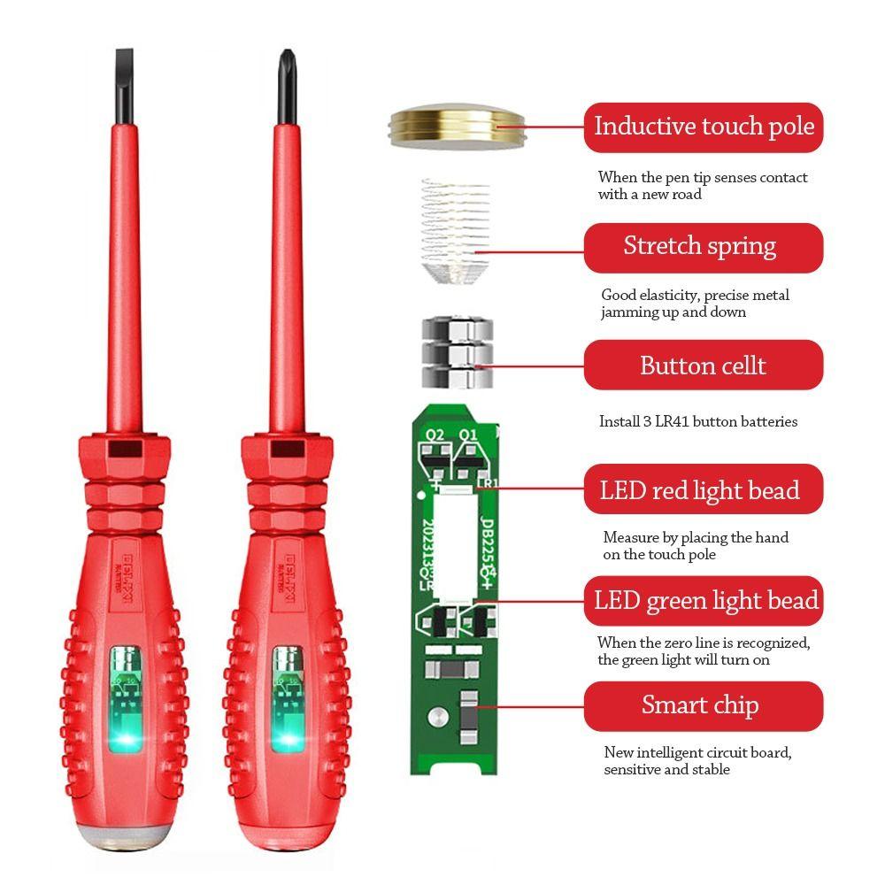 Word/Cross Electric Tester Pen with Indicator Voltage Detector Voltage Sensor Pen Household