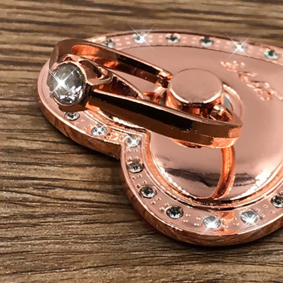 Металлический Универсальный Держатель-Кольцо для Пальца Вращение на 360 Градусов Стразы Форма Сердца Мобильный Телефон