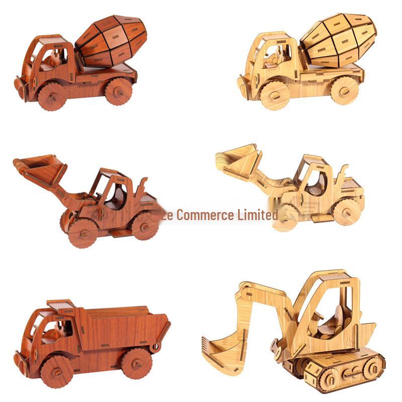 Red Bamboo 3D Wooden Car Jigsaw Puzzle - DIY Interlocking Laser-Cut Model