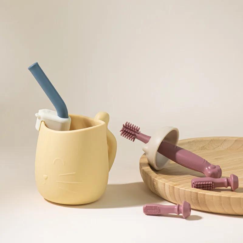 Силиконовая чашка, противопадающая, милая чашка для кошек, домашняя питьевая чашка, чашка для воды Caneca с ручкой, милая чашка, чашка для ополаскивателя полости рта