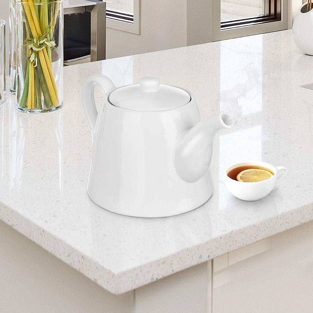 Dzbanek Porcelanowy Biały Stołowy do Kawy Herbaty Ziół Naparów Napojów 2L