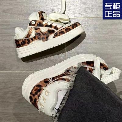 2024 осень-зима новые кроссовки для женщин dopamine высококачественная эстетическая серия леопардовый принт уличная мода повседневная обувь для хлеба