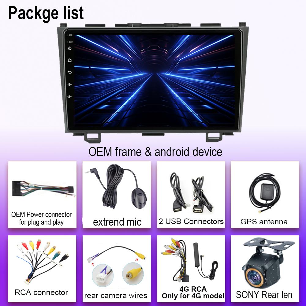 Android 14 для Honda CRV CR - V 3 RE 2006 - 2012 Автомагнитола Стерео Головное Устройство Сенсорный Экран QLED Мультимедийный Плеер Нет 2din DVD