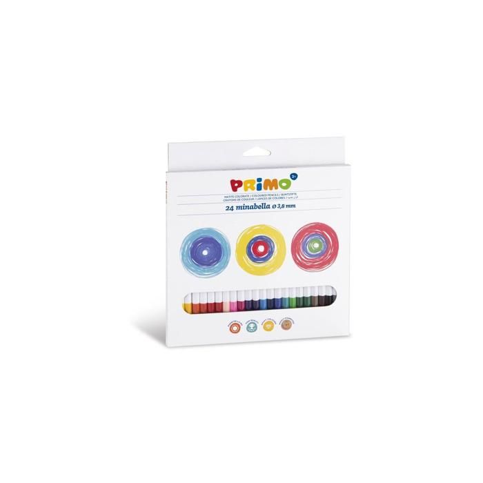 Crayon de couleur - PRIMO - Assorties - 3.8 mm - Pack de 24 - Enfants dès 3 ans