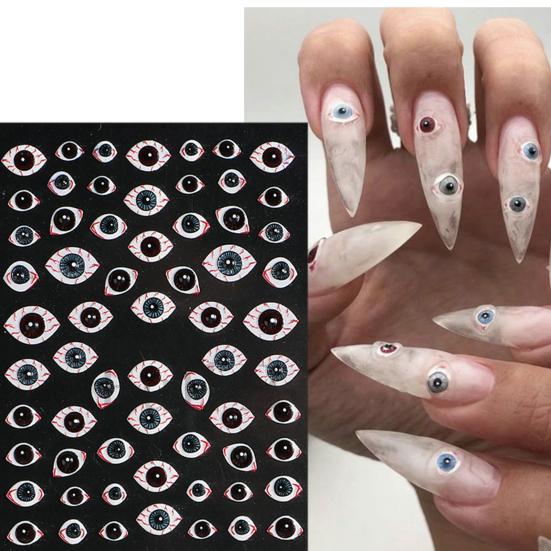 1 Sheet Nail Wing 5D Eye Halloween Dark Devil's Stickers Sky Safe Stunning Nail