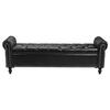 Button-Tufted Storage Ottoman Bench, Rolled Arm PU Leather Bench with Solid Wood Legs, Modern Shoe Benches Seat for Entryway, Upholstered End of Bed