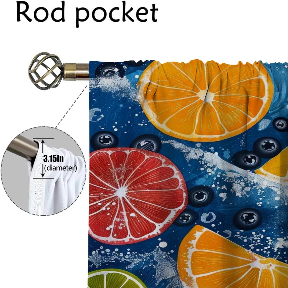 Colorful Fruit Anti-mosquito Curtains for Living Room Blackout Curtain for Room 2 Panel Halloween Decoration Partition Shades