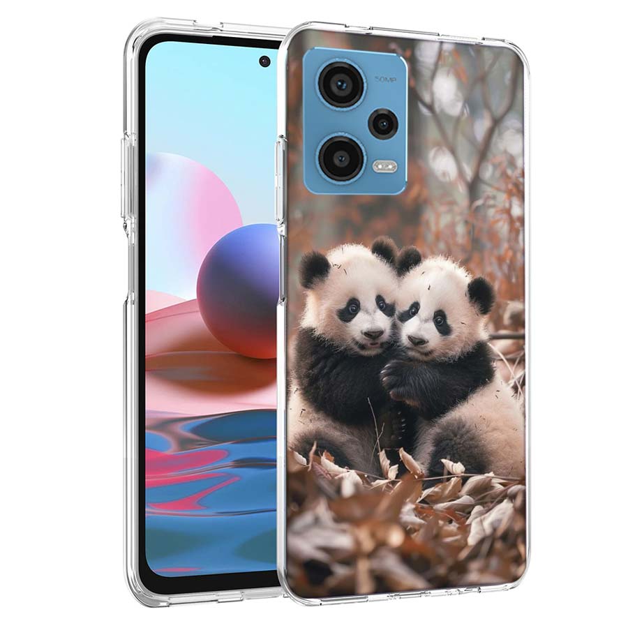 Panda Baby, Giant Panda Family Phone Case For Redmi Note 13 12 14 15 Pro Plus 13R 11 11T 11E 11S 10 Pro 10S 9 9S Cover Cell Clea