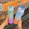 Бутылка для воды емкостью 900 мл с соломинкой и отметкой времени, матовый пластиковый стаканчик, меняющий цвет, бутылка для воды большой емкости