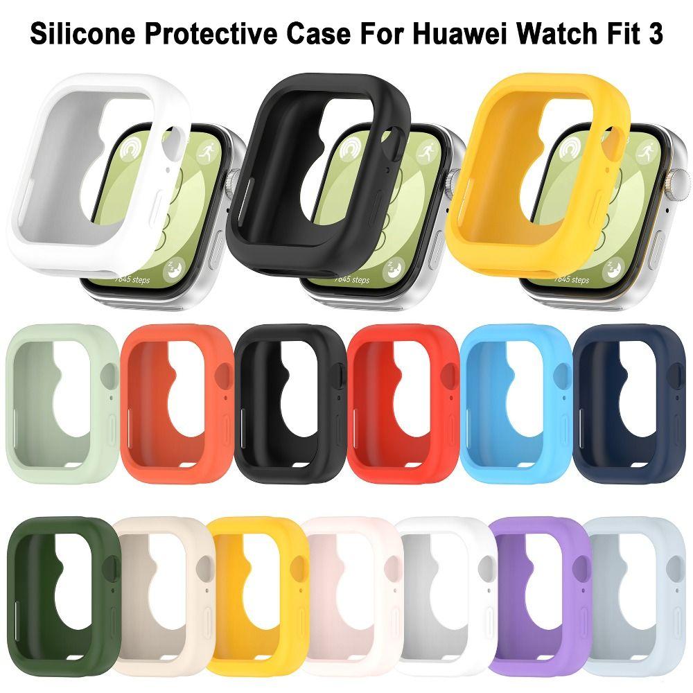 Bumper Screen Protector Shell Protective Frame Silicone Case for Huawei Watch Fit 3 Smart Watch