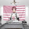 BBlue LLock SSae IItoshi Аниме Гобелен Принт Розовый Эстетичный Изголовье Стены Комнаты Декор Флаг