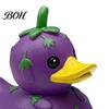 Car Dashboard Decorations Funny Orange Eggplant Duck Figurine, Fruit Vegetable Resin Statue, Adorable Desk Small Animal Collectibles Decor for