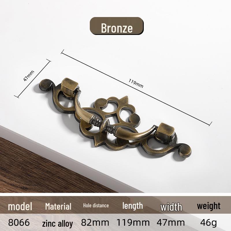 Античная сине-красная бронзовая европейская классическая кухонная мебельная ручка-кольцо