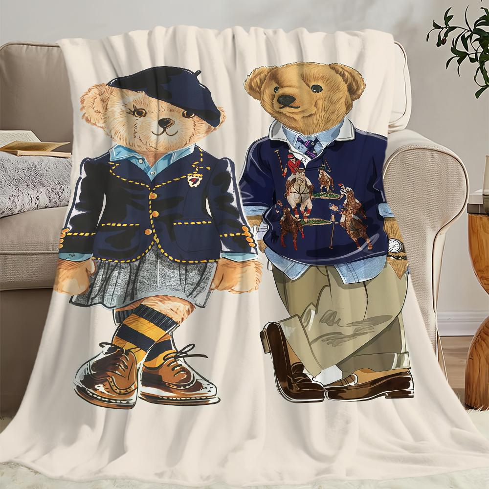 Fashion P-Polo B-Bears Luxury Blanket Soft Comfortable Nap Plush Suitable For Iiving Room Office Bedroom Birthday Home Kid Gift