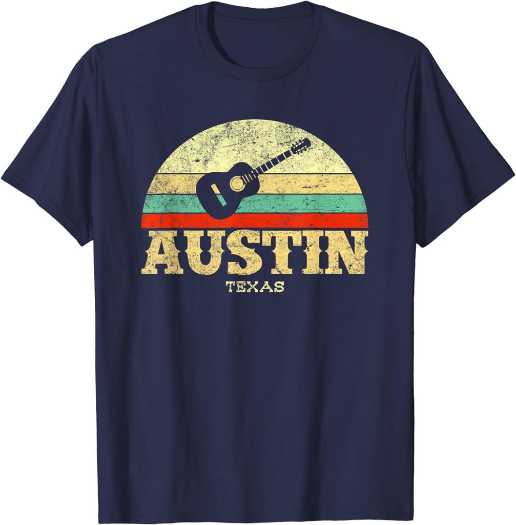 Retro Austin Texas Guitar Shirt Vintage Lone Star State Tee TShirt
