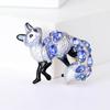 Vivid Fox Shape Brooch Shiny Rhinestones Pin Women Lovely Enamel Animal Party Casual Badge Clothes Accessories