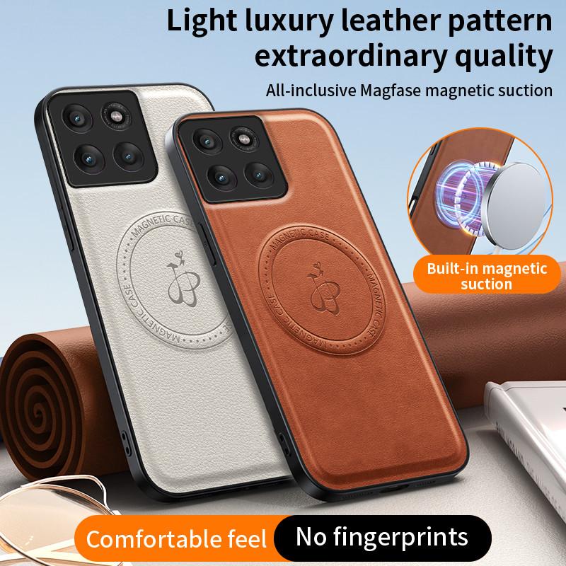 Wireless Charging Magnetic Case for Motorola Edge 60 Pro Moto Edge 60 Fusion Protective Cover PU Leather Hard Back Shell Coque