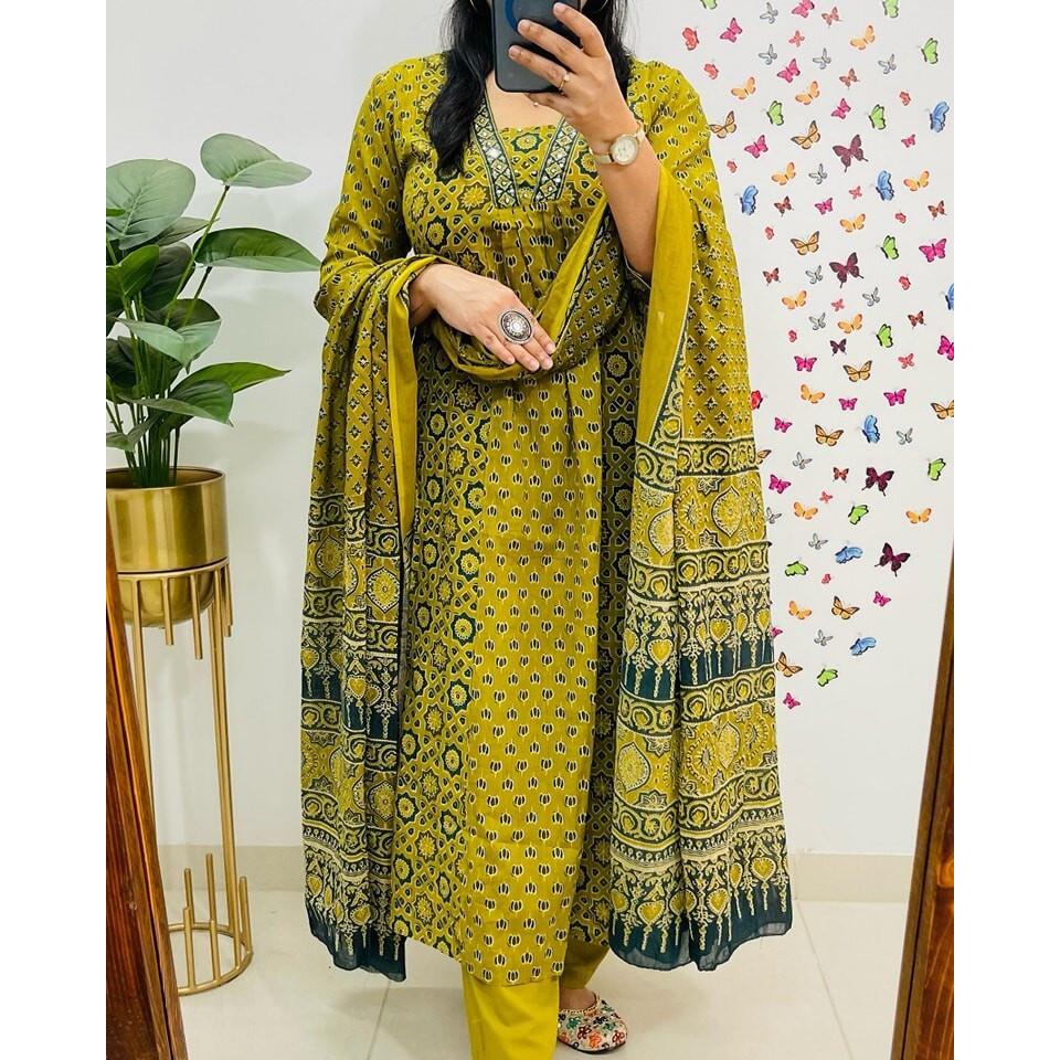 Красивый дизайнерский хлопковый комплект курти, брюк и дупатты, индийский женский сальвар-камиз VF-20254a