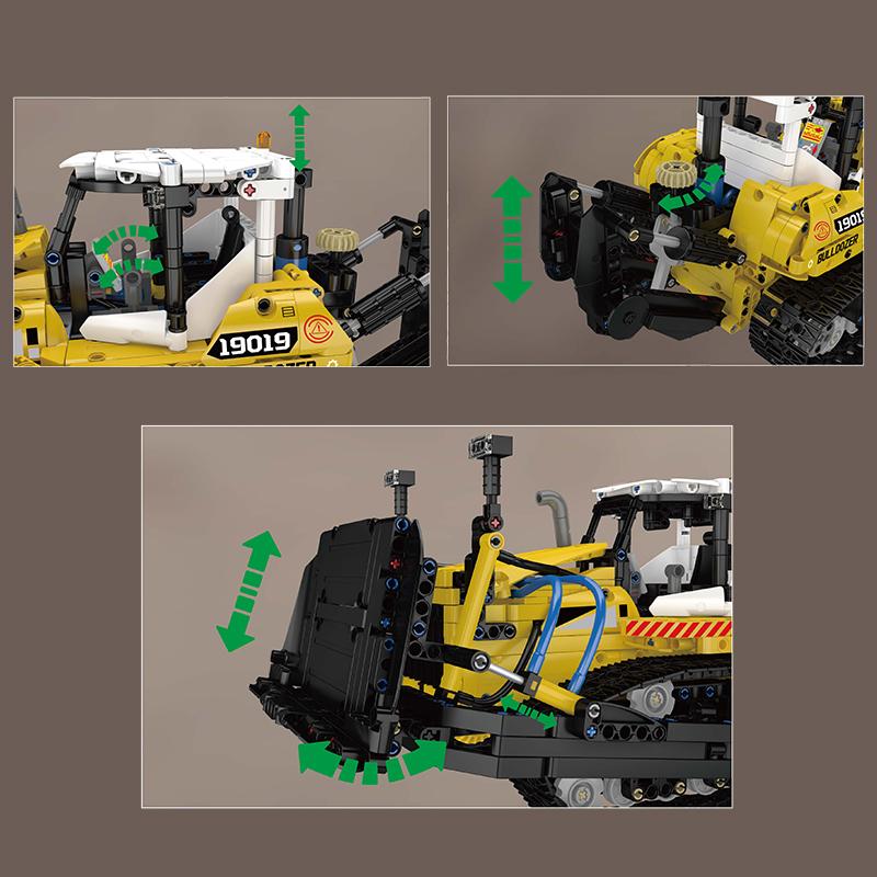 Mould King 19019 Технические игрушки-машины Набор строительных блоков MOC PR756 Бульдозер Инженерный грузовик Кирпичный набор Рождественский подарок для детей