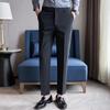 Men's Slim Black Stretch Nine-Point Business Trousers