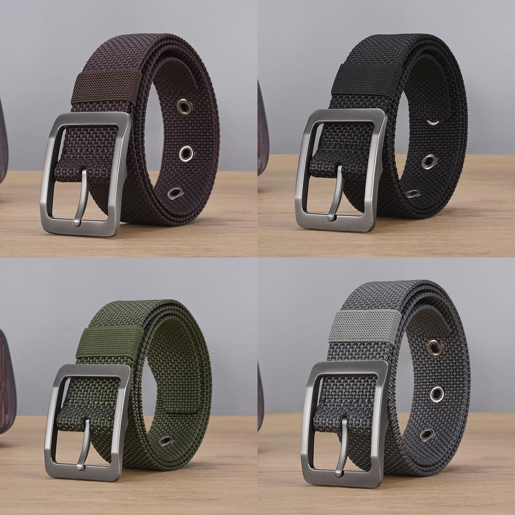 Zinc Alloy Buckled Canvas Belt With Versatile Style For Men Work Travel And