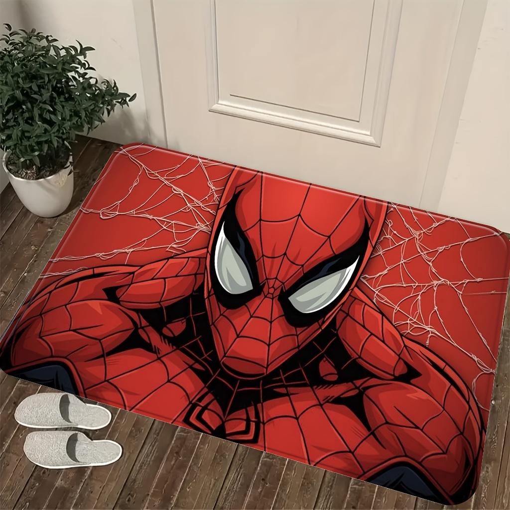Marvel 1pc Cartoon Print Doormat, Red Suit with Spiderweb Background Pattern, Easy to Clean, Suitable for Home Entrances, Bat