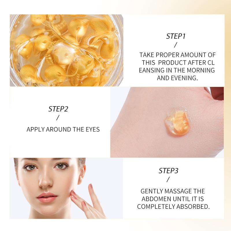 MERCILEN Крем для глаз с 24-каратным золотом и гиалуроновой кислотой, 60 г, уменьшает морщины под глазами, подтягивает и укрепляет глаза, крем для ухода за глазами против морщин