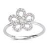 Silver Ring 'Flora' Silvery White (rhodium) - 12 Mm