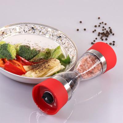Мельница для приправ, мельница для перца, двойная мельница для перца, керамический шлифовальный сердечник, прозрачная соль