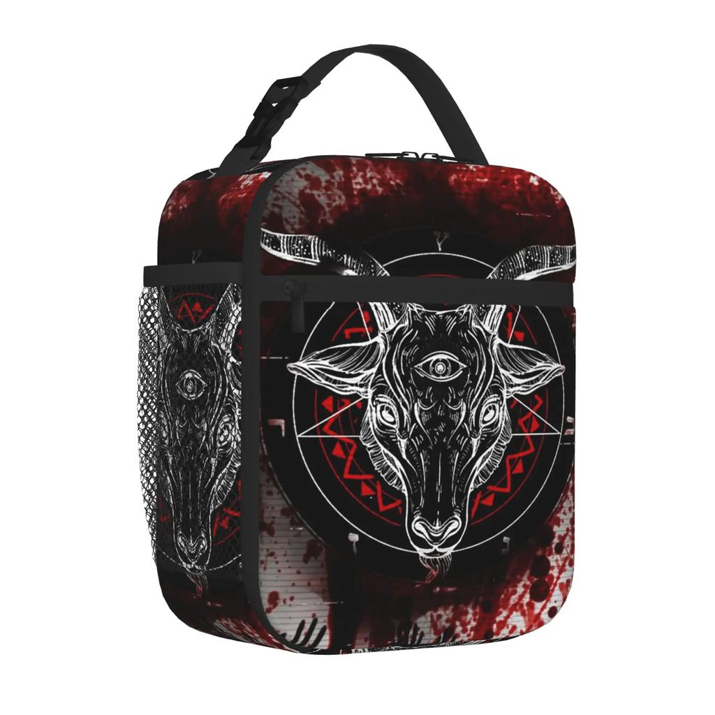 Бафомет Пентаграмма Сатанинская Оккультная Церковь Сатаны Коза Готическая Ланч-бокс для пикника и путешествий Многоразовая водонепроницаемая изолированная сумка для обеда