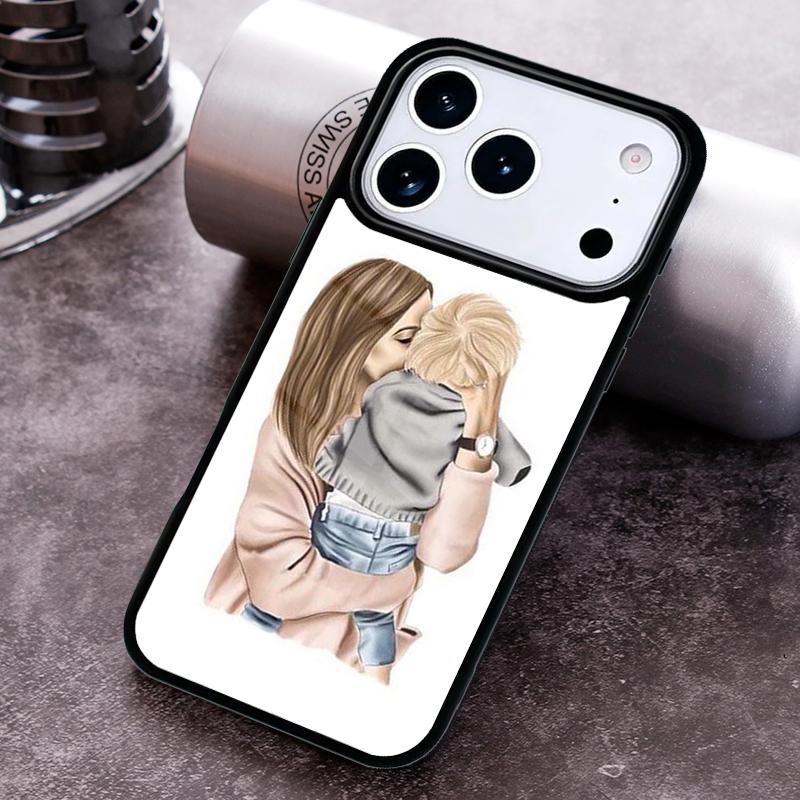 Mom Daughter Girl Son Dad Phone Case for iPhone 17 16 15 Pro Max Air 14 13 12 11 Plus Shockproof Capa Cover