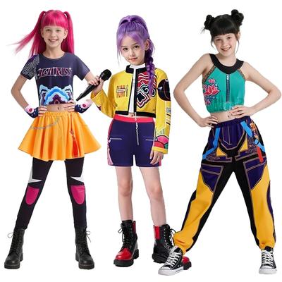 Детский K-Pop Костюм Охотников на Демонов Зои Руми Миры Маскарадный Косплей Виртуальный Айдол Кино Косплей для Девочек Детский Хэллоуин Карнавал