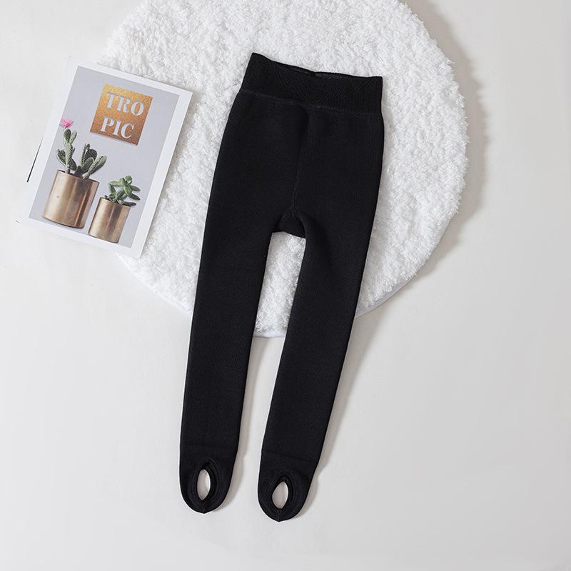 Детские зимние хлопковые леггинсы на флисовой подкладке с lambswool для подтяжки бедер, теплый дизайн длиной 3/4